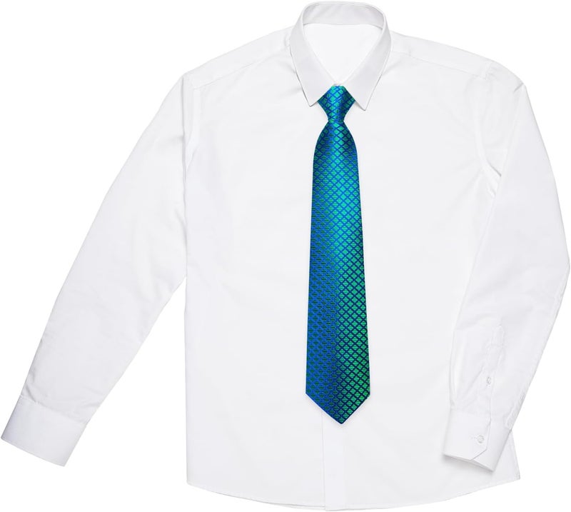 DiBanGu 2PCS Set for Father and Son Tie Silk Mens and Boys Adjustable Necktie & Pocket Square Cufflinks Kids Pre-tied Necktie - Image 3